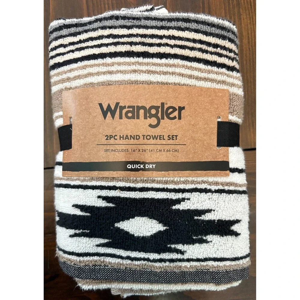 Wrangler Aztec Southwestern Set Of 2 Bath Towels & 2 Hand Towels Coyote Sands